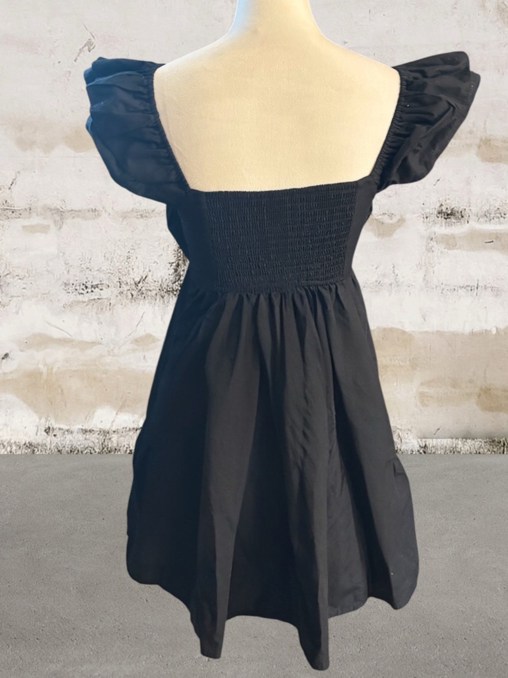 Abercrombie & Fitch Black Ruffle Flutter Sleeve Mini Dress Size XS - Picture 4 of 6